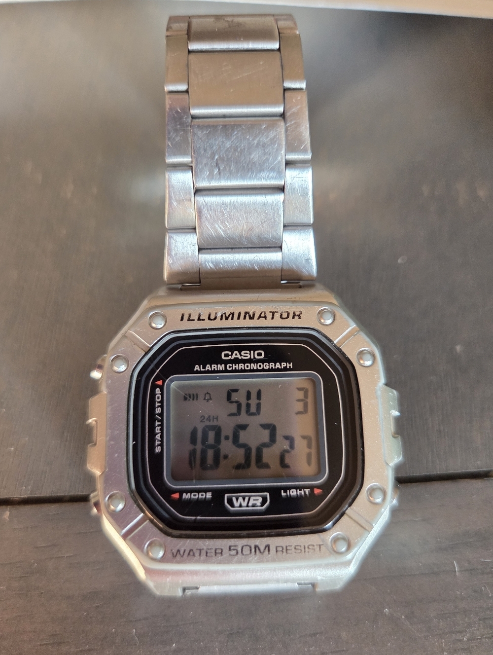 Casio Illuminator Silver Digital Watch - Stainless Steel - Picture 3 of 5